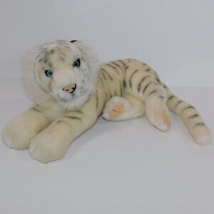 VTG Busch Gardens White leucist Bengal Tiger Laying 11" Plush Stuffed Toy Animal